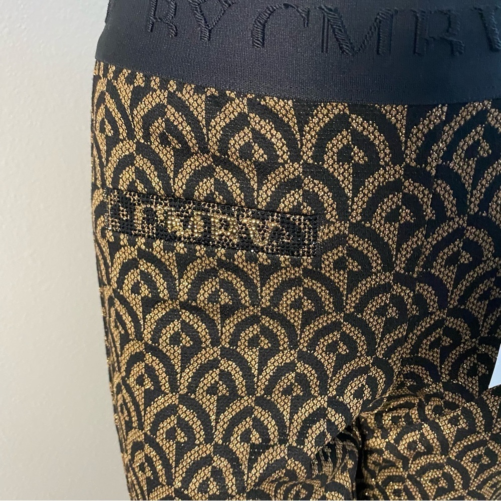 CAMBIO Faith patterned lurex trousers Patterned Black and Gold Women's Pants S2 - Picture 3 of 16